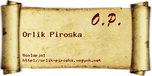 Orlik Piroska névjegykártya